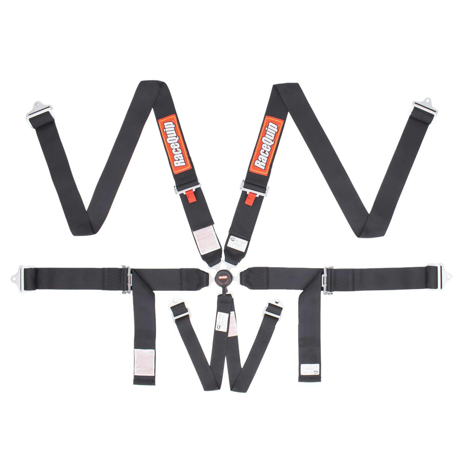 RaceQuip 744004RQP Camlock 6 Point Racing Harness, Pull-Up, Black