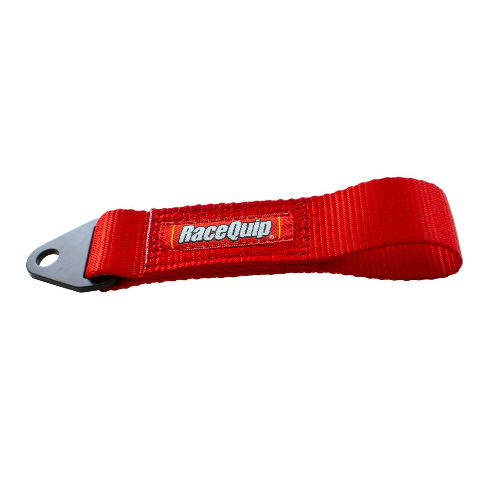 RaceQuip 896146RQP Tow Hook Strap W/ Soft Eye Loop End 10 In, Red