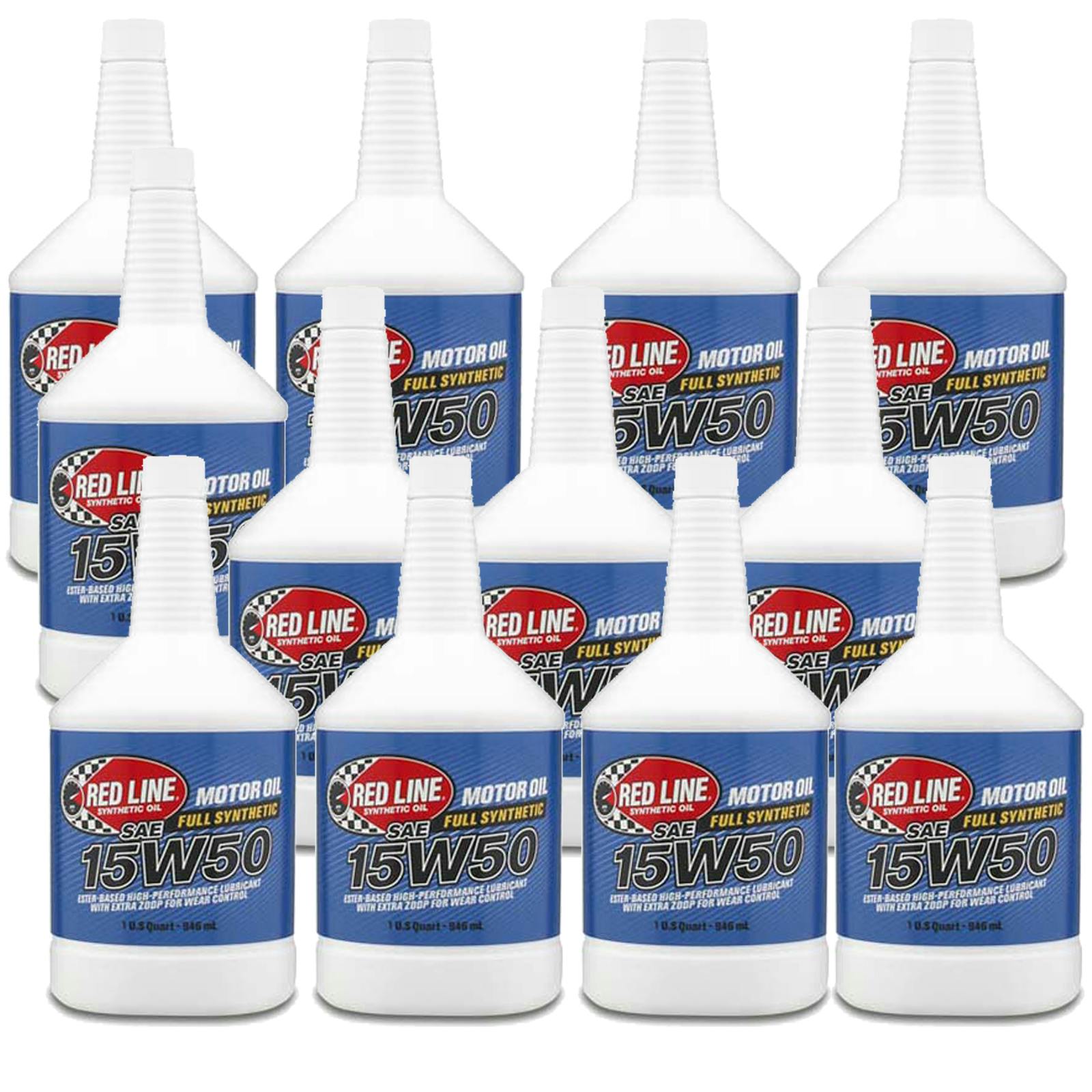 Redline 11504 15W50 Motor Oil, 12 Quarts