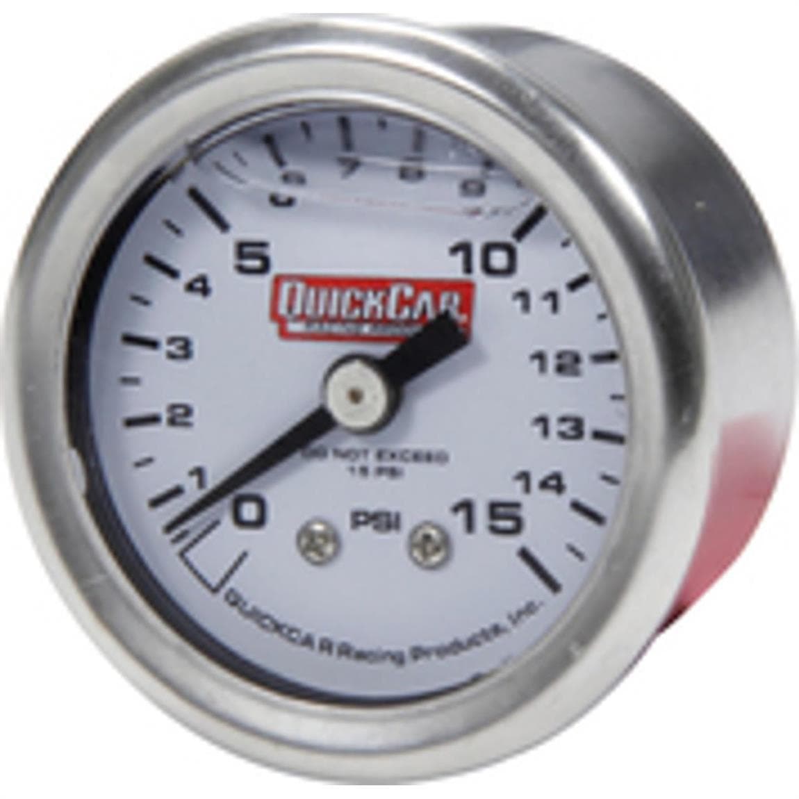 QuickCar 611-9015 1.5" Liquid Filled Mini Fuel Pressure Gauge