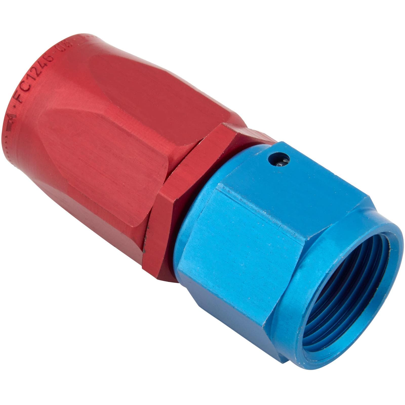 Aeroquip Straight Full Flow Swivel Hose End Fitting, Red/Blue, -8 AN
