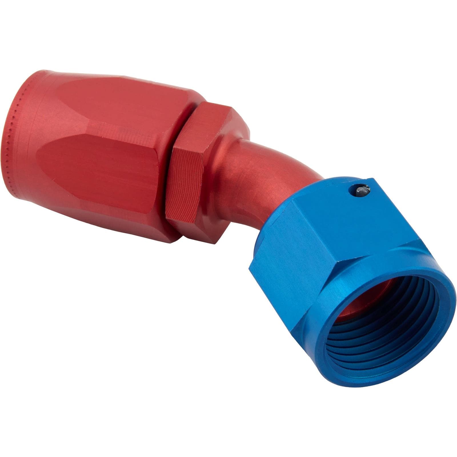 Aeroquip FBM1023 45 Degree Hose End Coupler Fitting, Red/Blue, -8 AN