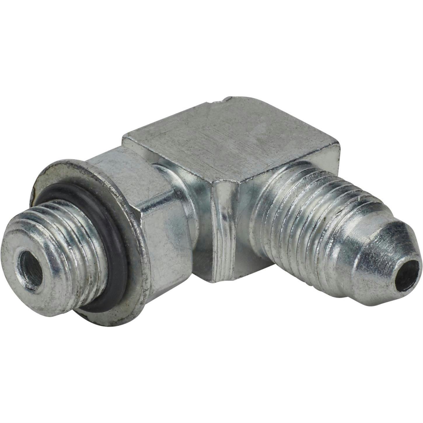 90 Degree AN3 to 3/8 Inch-24 Brake Adapter Fitting