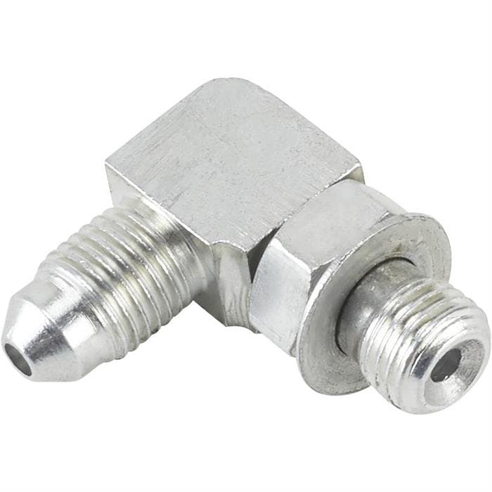 90 Degree AN3 to 3/8 Inch-24 Brake Adapter Fitting
