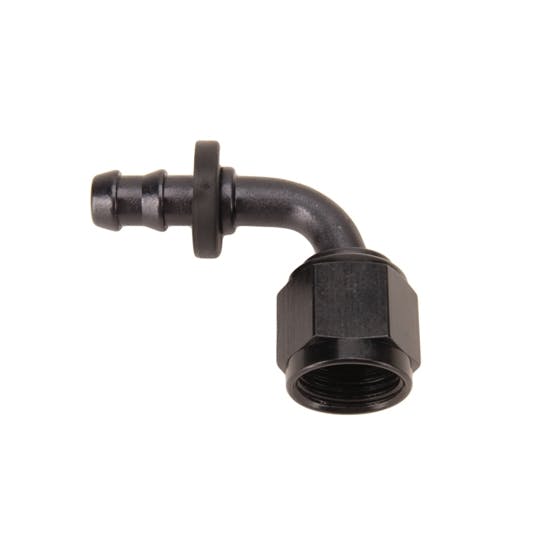 Fragola 209108-BL Push-on Hose End, -8AN to -6AN, 90 Deg, Black