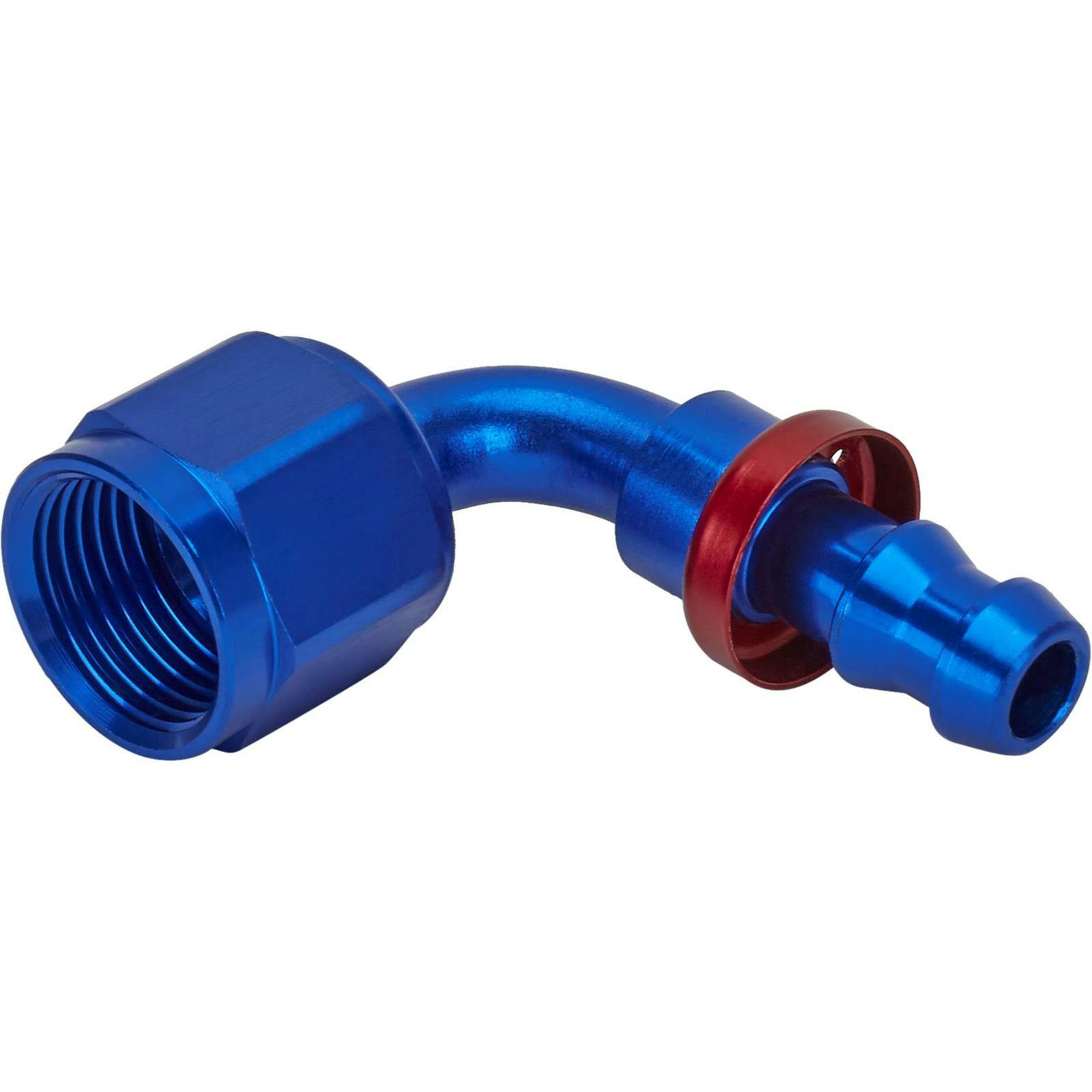 Push-Lite Hose End, -8 AN to -6 AN, 90 Degree