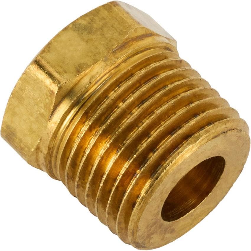 Straight Brass Pipe Bushing, 3/8 NPT to 1/8 NPT