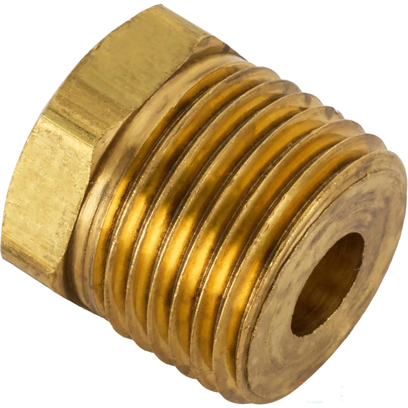 Straight Brass Pipe Bushing, 1/2 NPT to 1/8 NPT