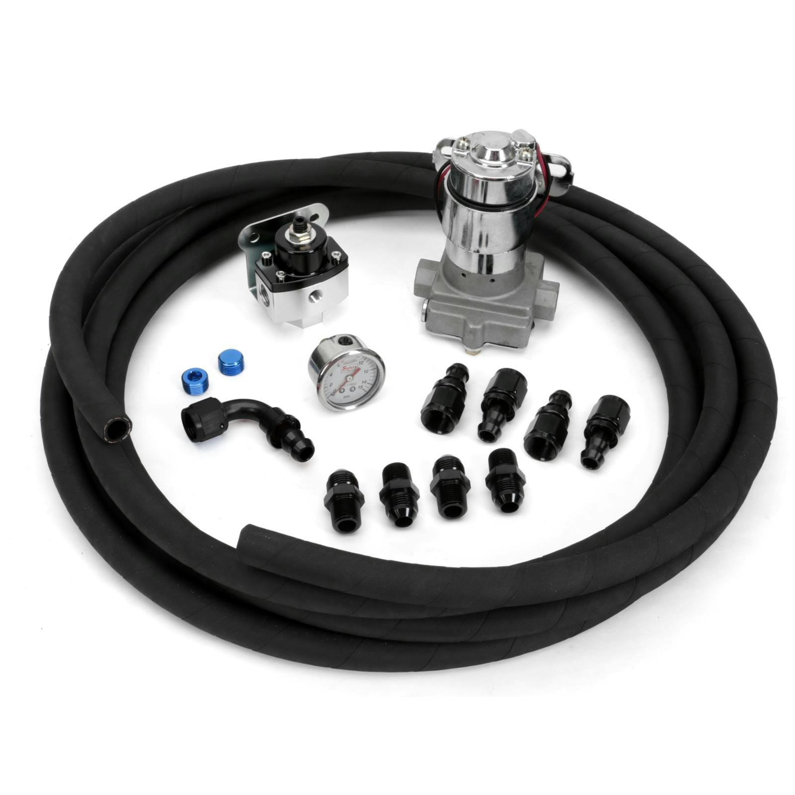 Fuel Delivery Kit, Black Hose and Fittings, -8 AN