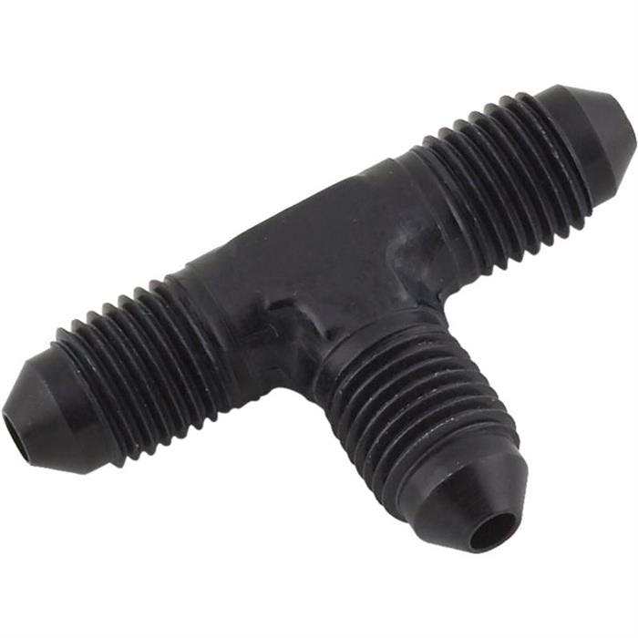 Aluminum Tee Flare Adapter Fitting, Black, -3 AN
