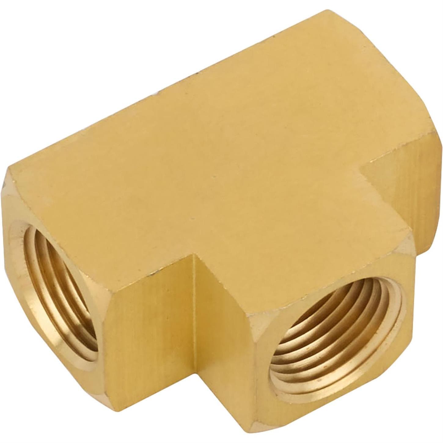Air Suspension Brass Female Tee Fitting, 3/8 Inch NPT