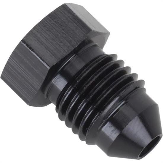 Anodized Aluminum -3 AN Flare Plug Fitting, Black