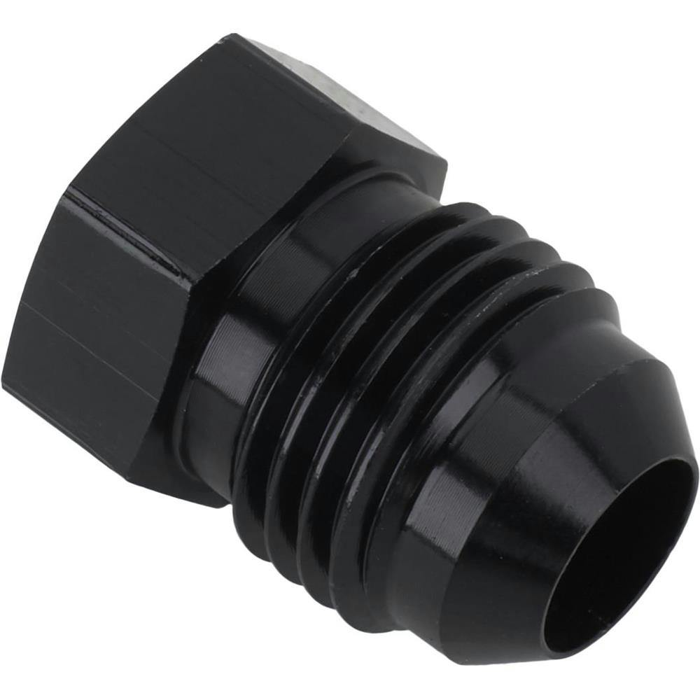 Anodized Aluminum -6 AN Flare Plug Fitting, Black