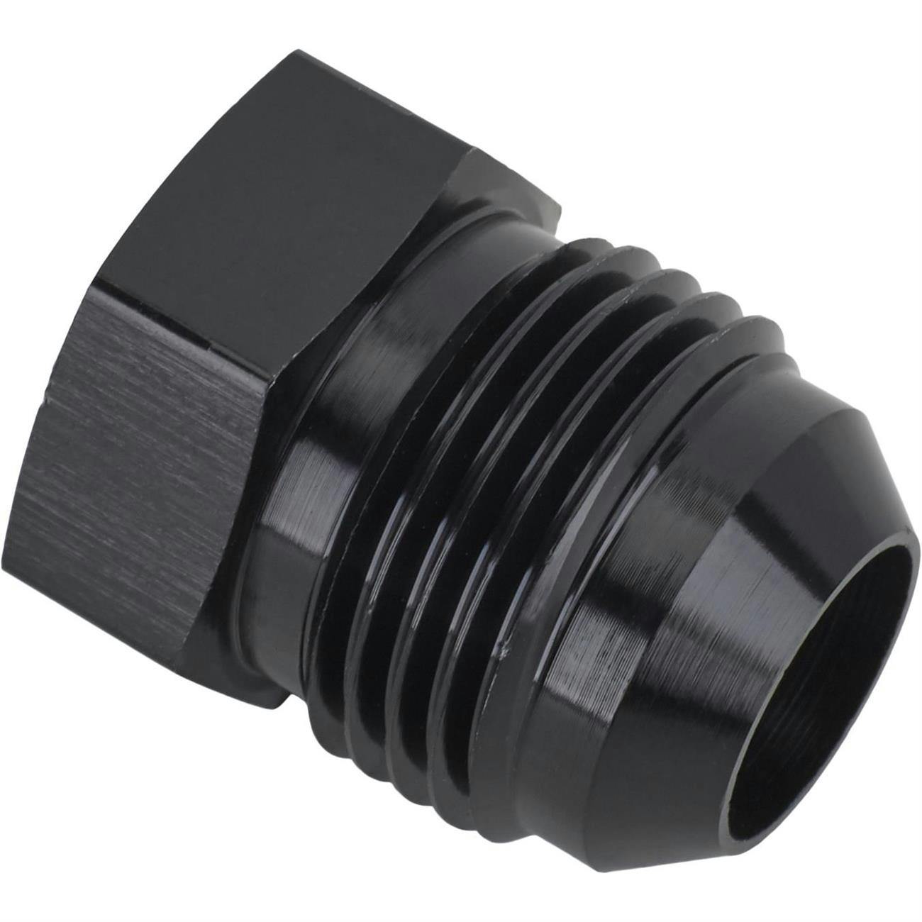 Anodized Aluminum -10 AN Flare Plug Fitting, Black