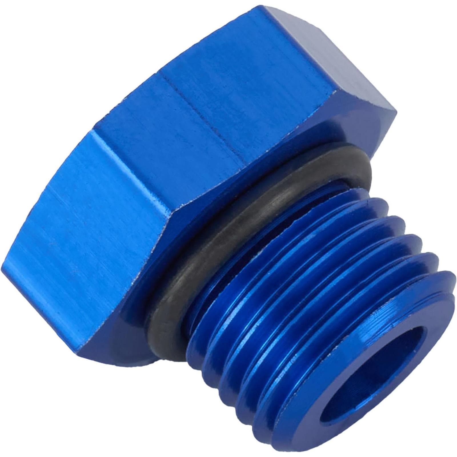 Hex Head -6 AN ORB Plug O-Ring Seal Port Fitting, Blue