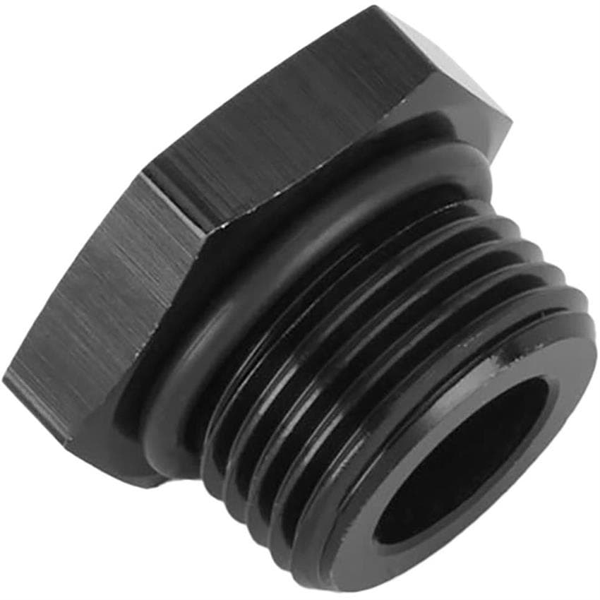 Hex Head -10 AN ORB Plug O-Ring Seal Port Fitting, Black