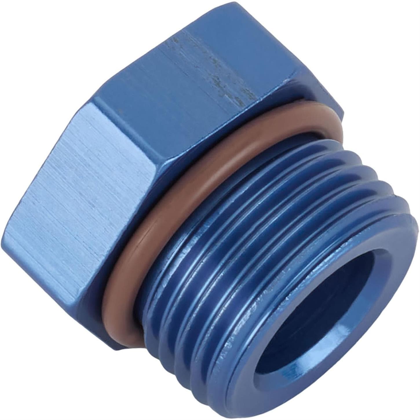 Hex Head -12 AN ORB Plug O-Ring Seal Port Fitting, Blue