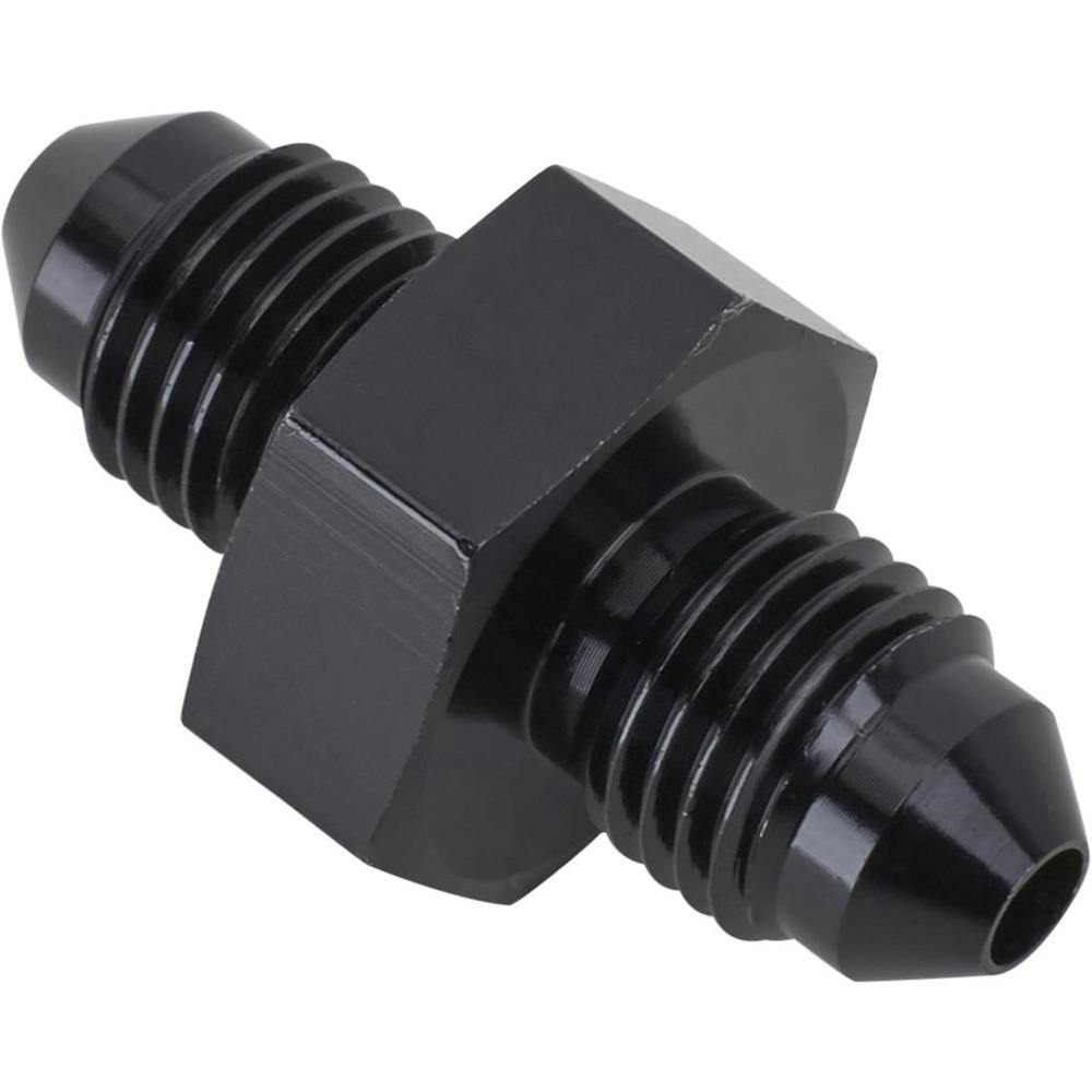 Aluminum Flare Union Adapter Fitting, Black, -3 AN