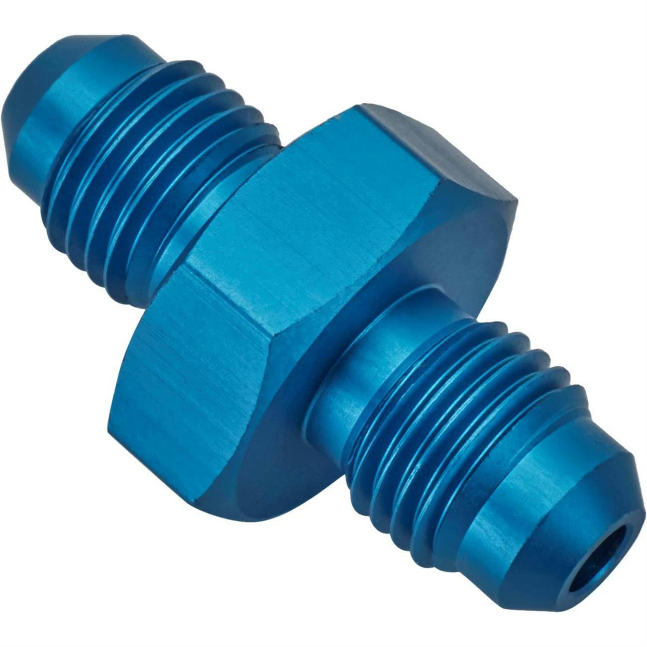 Aluminum Flare Union Adapter Fitting, Blue, -3 AN