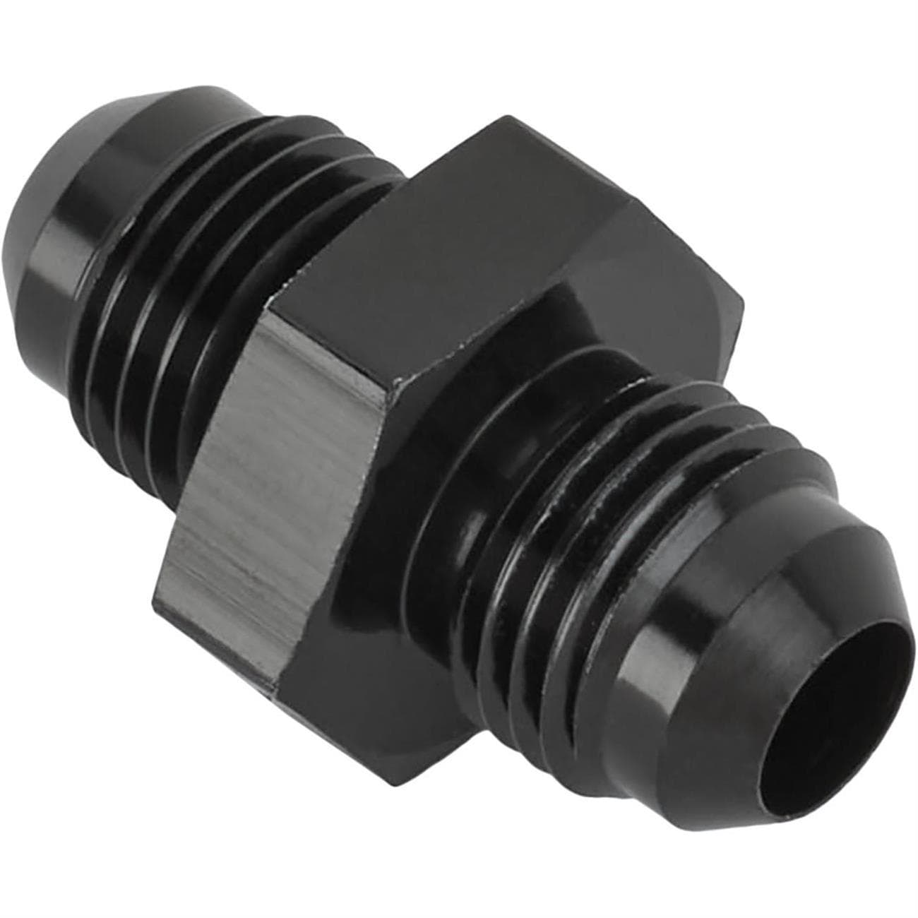Aluminum Flare Union Adapter Fitting, Black, -6 AN