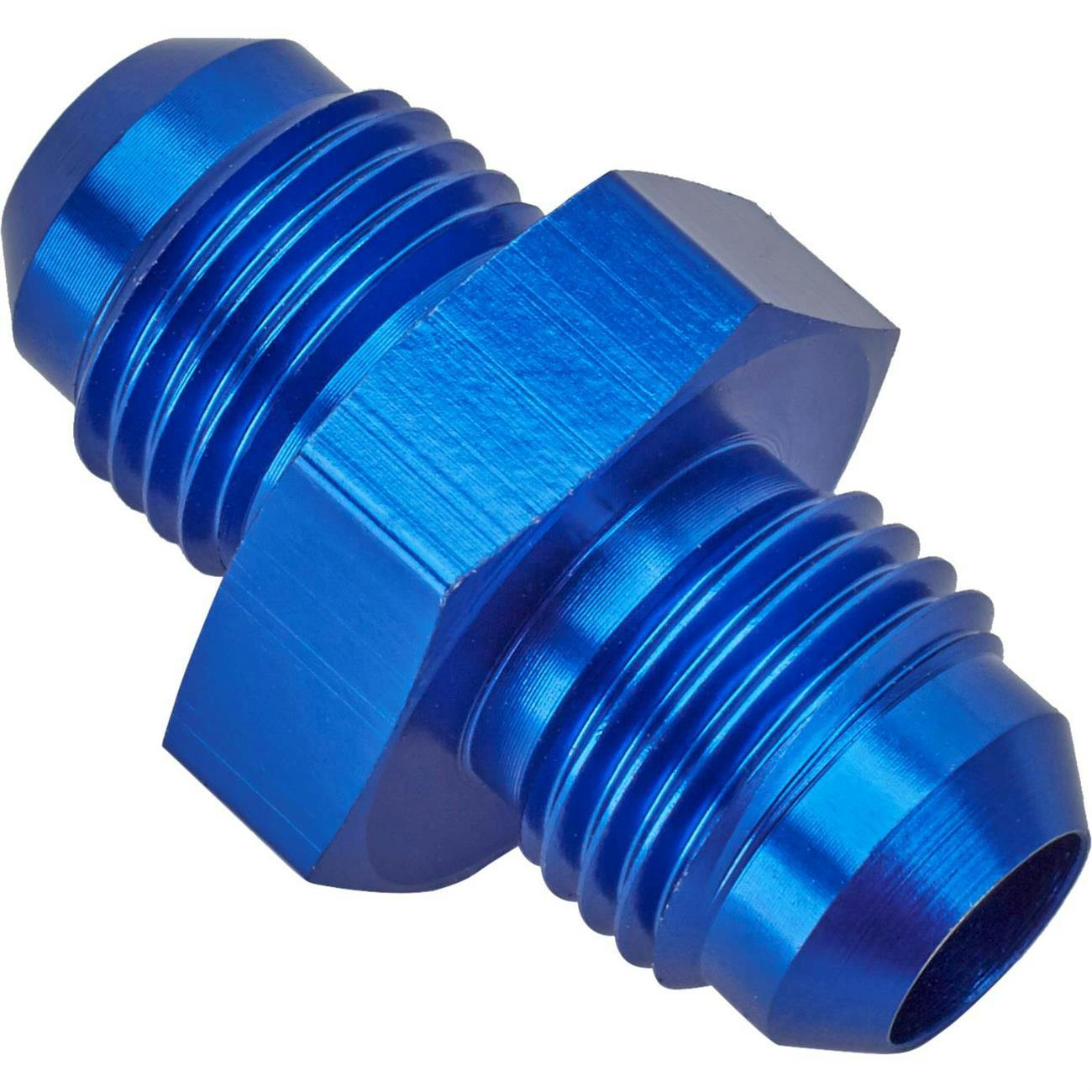 Aluminum Flare Union Adapter Fitting, Blue, -6 AN