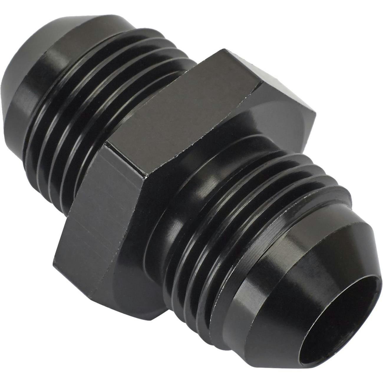 Aluminum Flare Union Adapter Fitting, Black, -8 AN