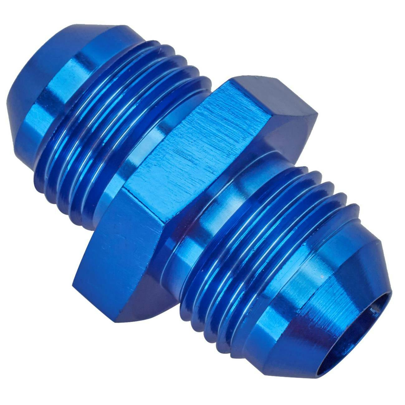 Aluminum Flare Union Adapter Fitting, Blue, -8 AN
