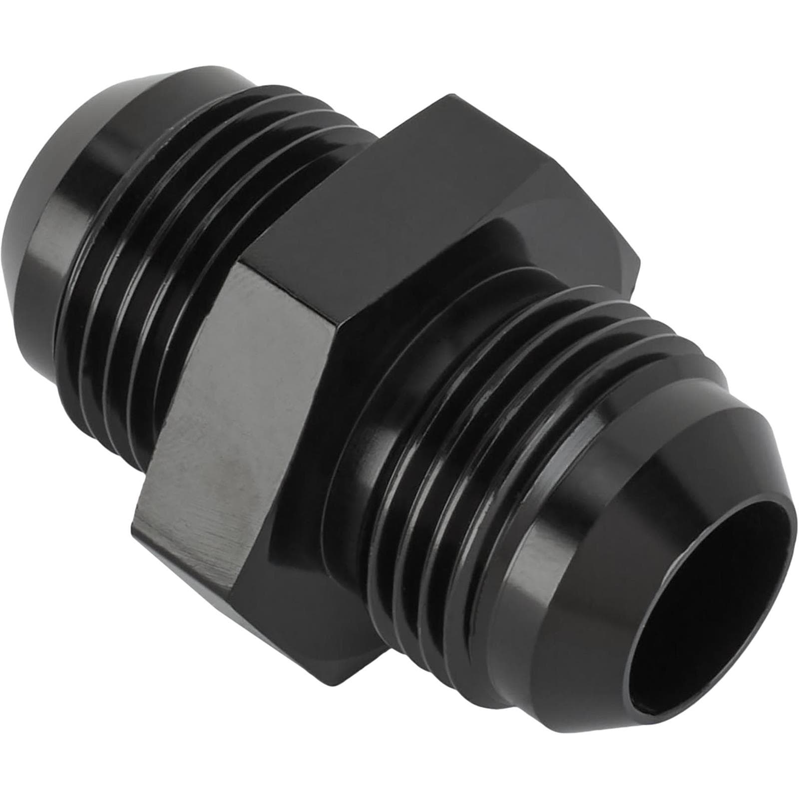 Aluminum Flare Union Adapter Fitting, Black, -12 AN