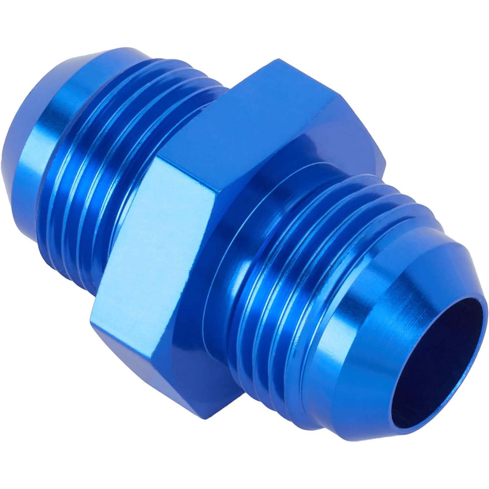 Aluminum Flare Union Adapter Fitting, Blue, -12 AN