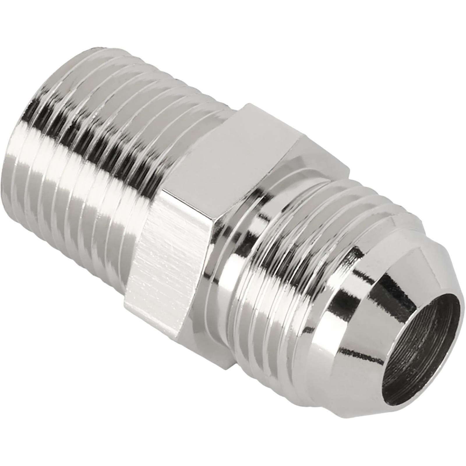 Nickel Straight to Aluminum Pipe Adapter Fitting, -10 AN to 1/2 In NPT