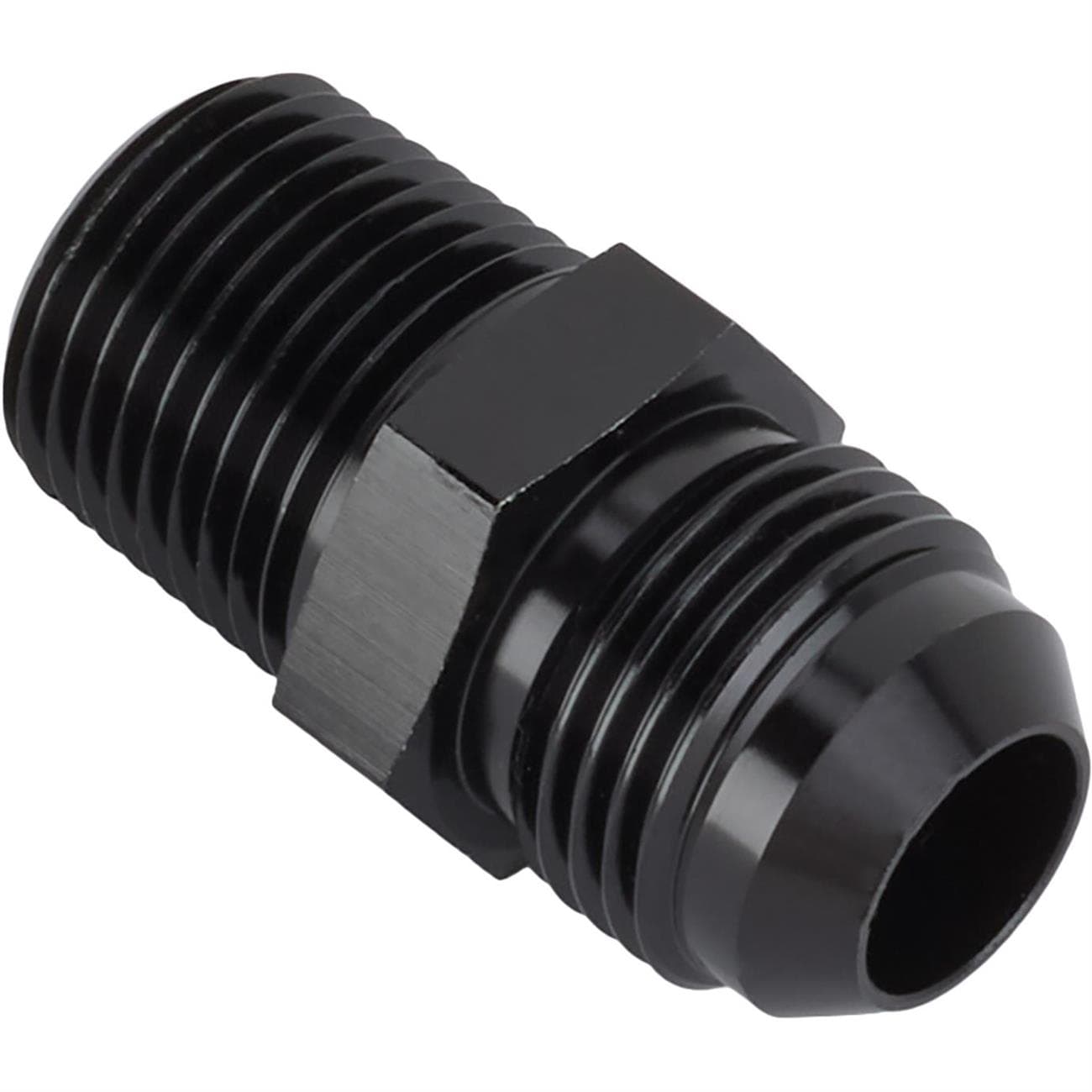 Black Straight -10 AN Flare to 1/2 Inch NPT Pipe Adapter Fitting