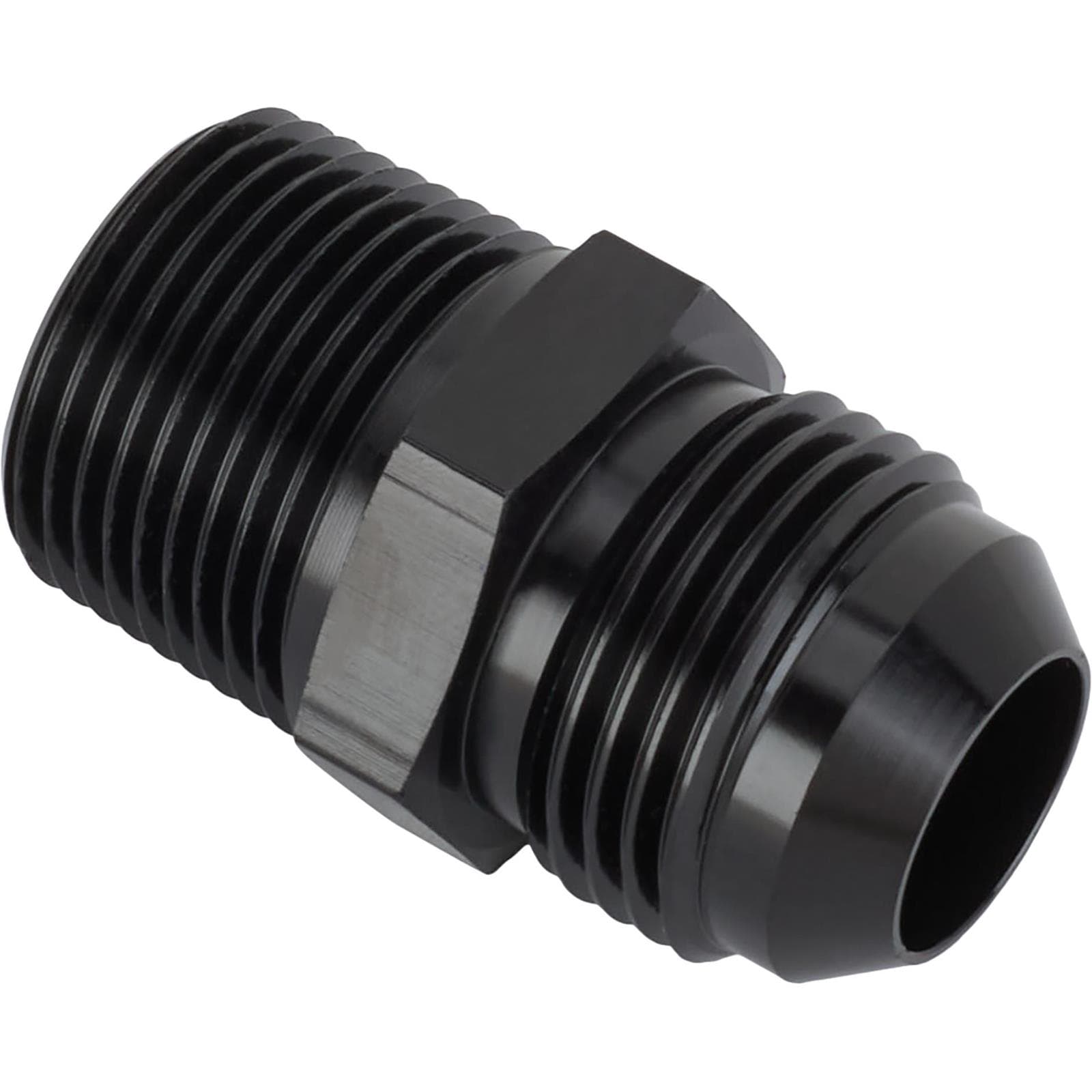 Black Straight -12 AN Flare to 3/4 Inch NPT Pipe Adapter Fitting