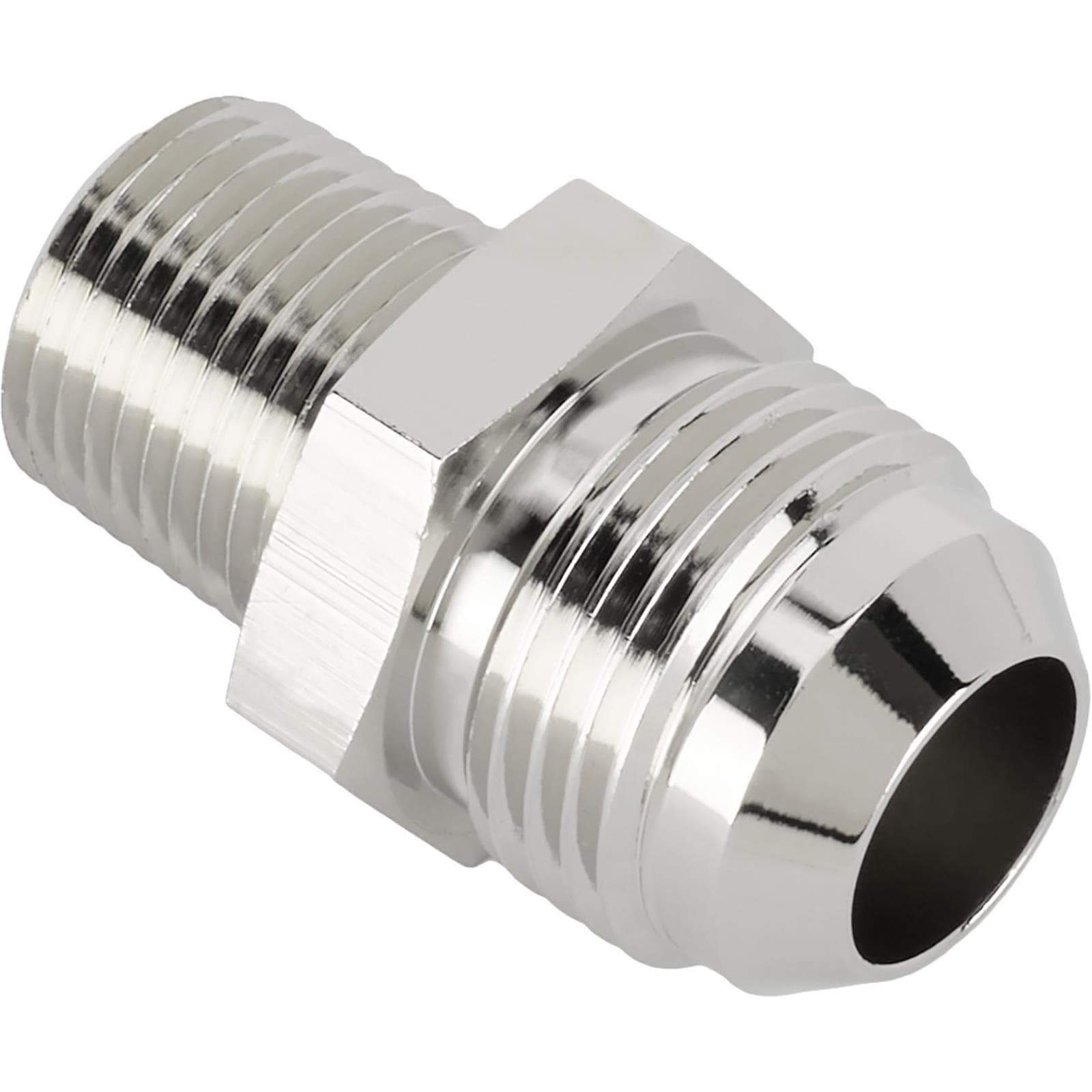 Nickel Straight to Aluminum Pipe Adapter Fitting, -12 AN to 1/2 In NPT
