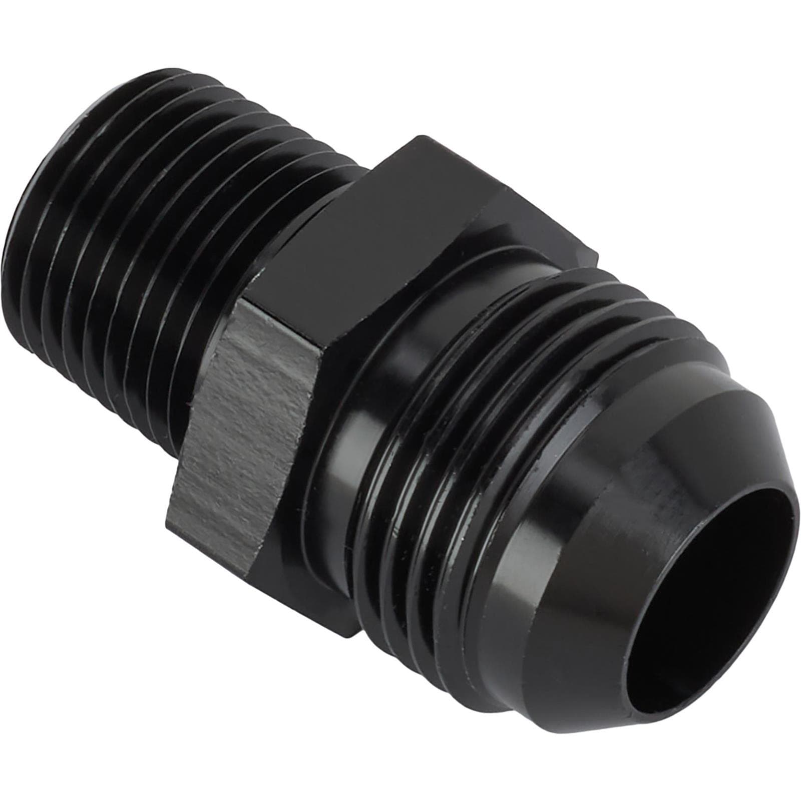 Black Straight -12 AN Flare to 1/2 Inch NPT Pipe Adapter Fitting