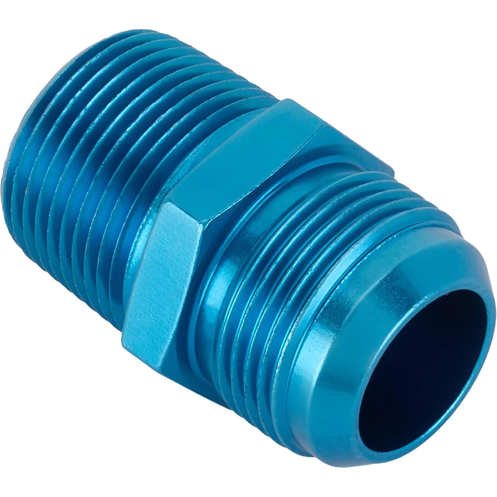 Blue Straight AN16 Flare Adapter to 1 Inch Aluminum Pipe Fitting