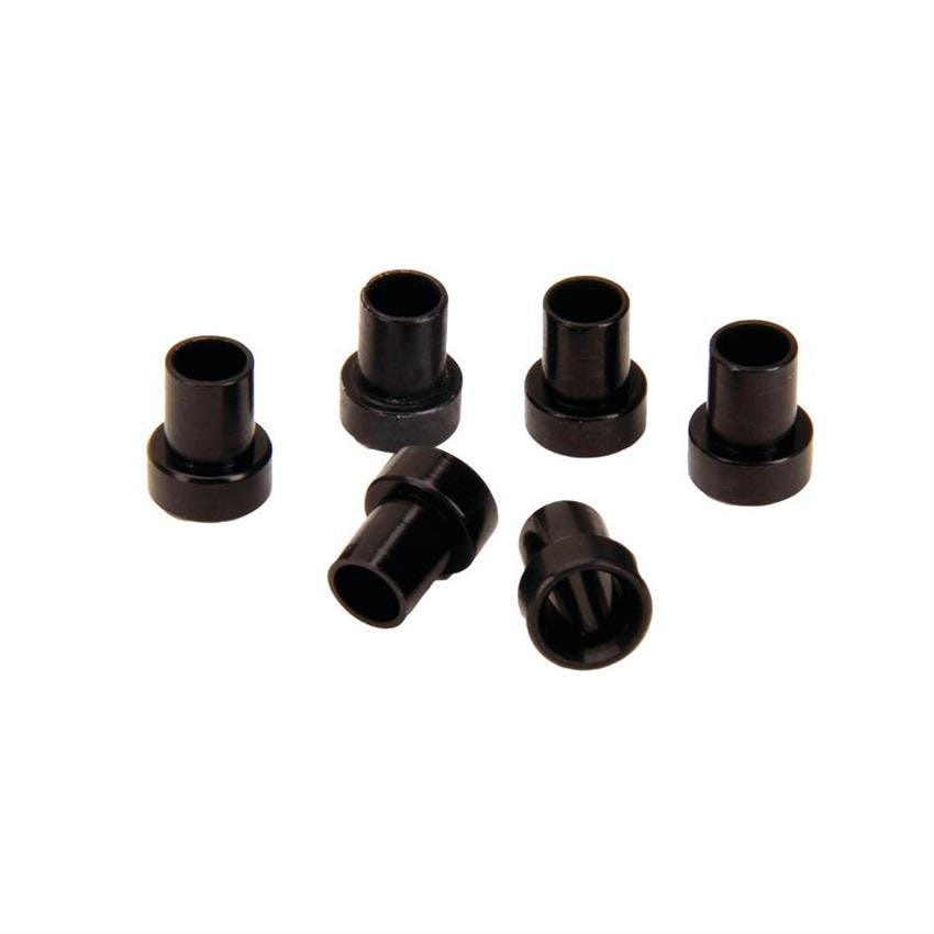 Aluminum Tube Nut Sleeves, -4 AN, 1/4 Inch, Black, Pack of 6