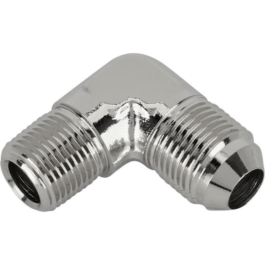 Speedway 90 -8 AN Flare to 3/8 Inch NPT Pipe Adapter Fitting