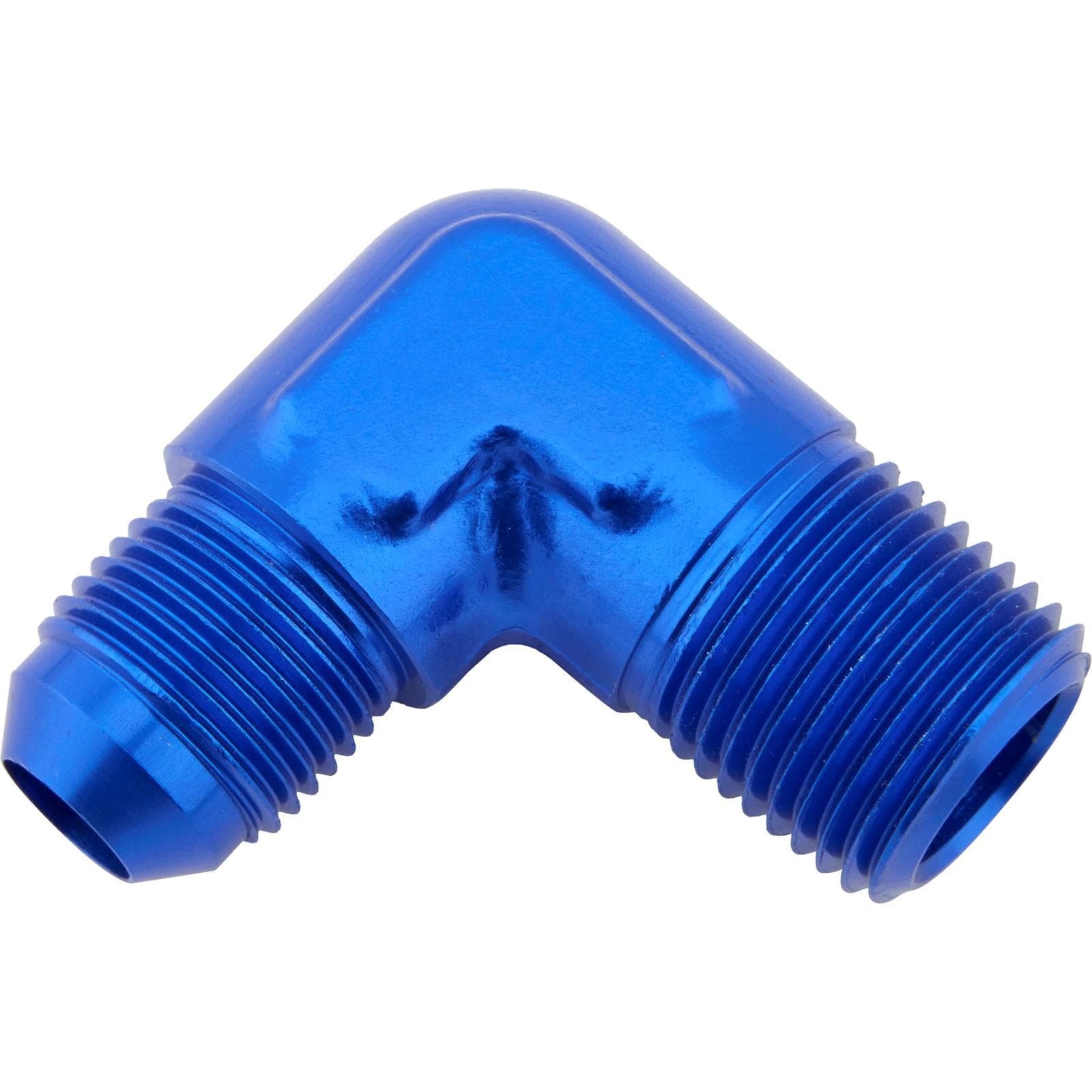 90 Degree Flare Adaptor, AN8 to 1/2 Inch NPT