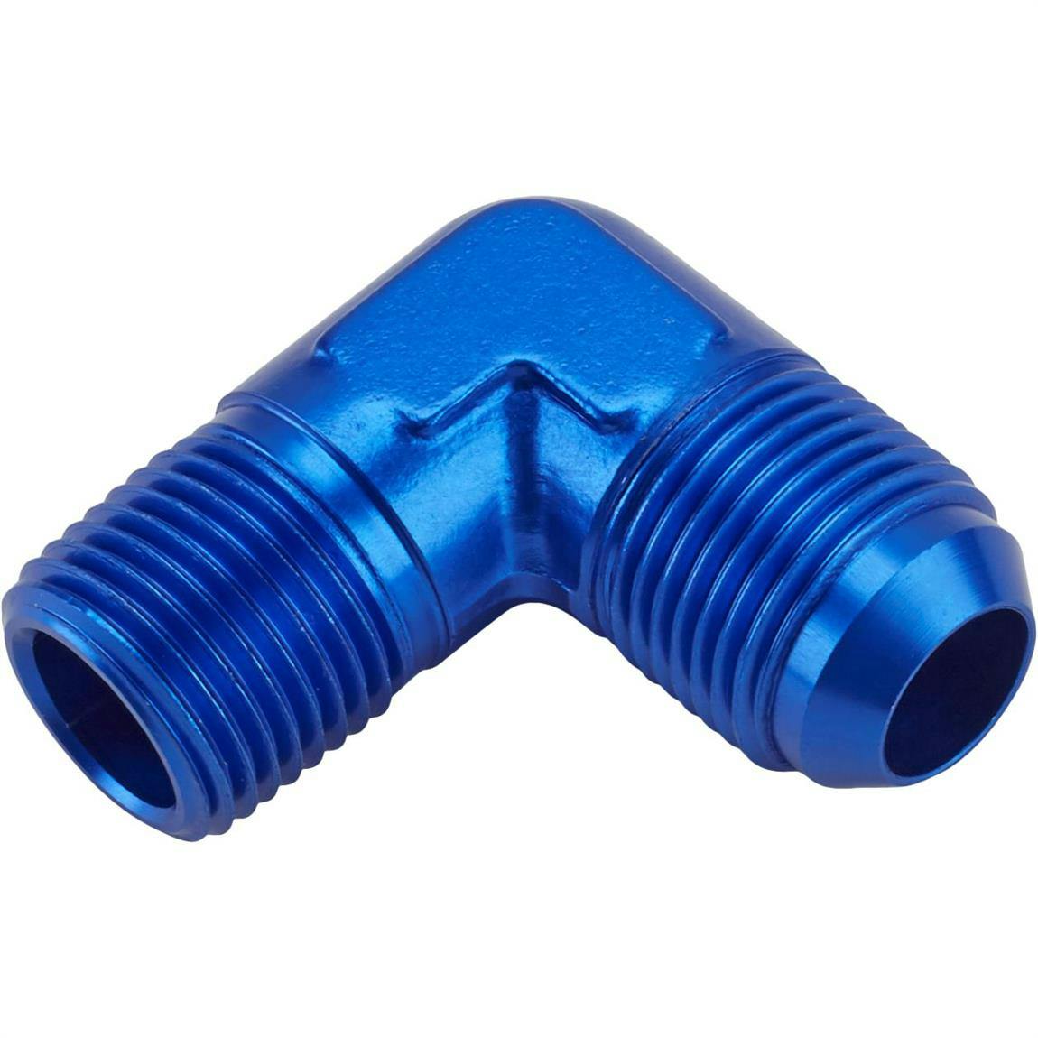 90 Degree Flare Adaptor, AN10 to 1/2 Inch NPT