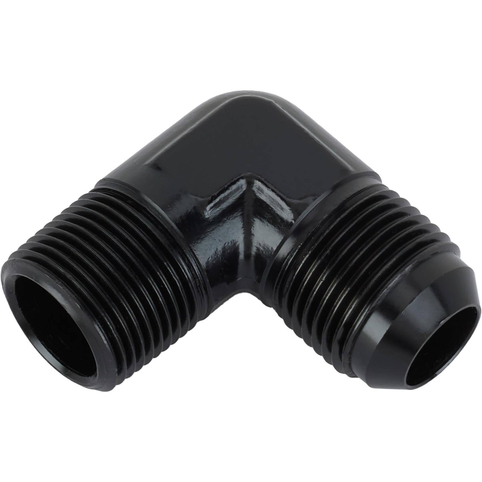 Black 90 Degree -12 AN Flare to 3/4 Inch NPT Pipe Adapter Fitting