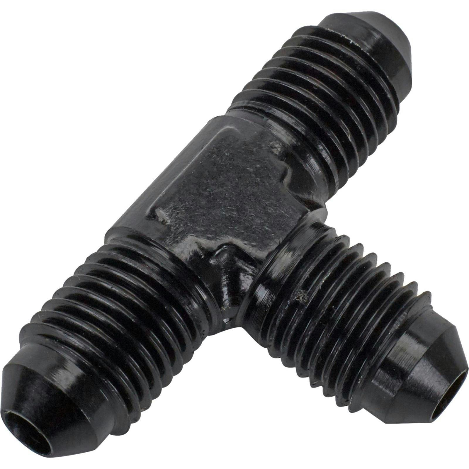 Aluminum Tee Flare Adapter Fitting, Black, -4 AN