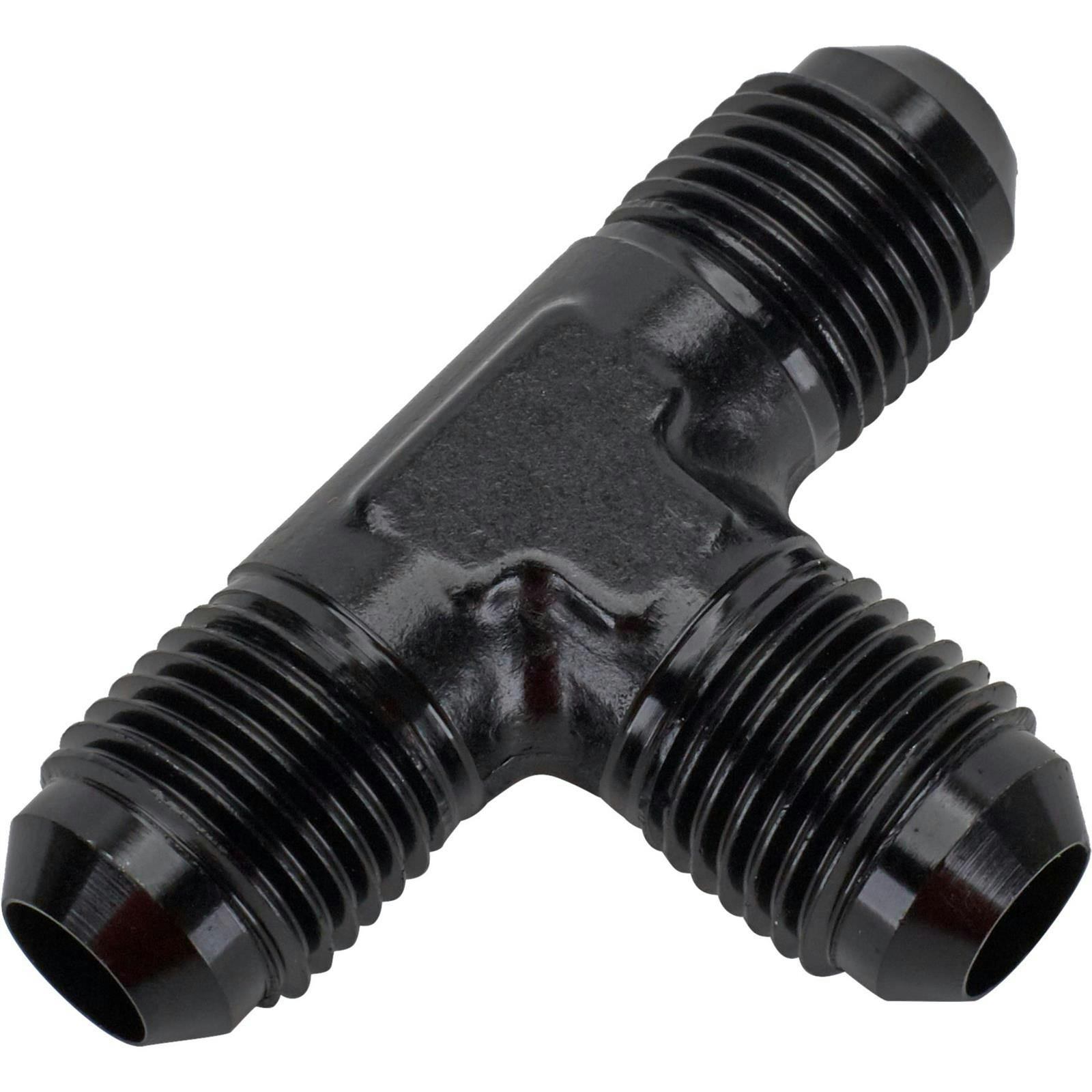 Aluminum Tee Flare Adapter Fitting, Black, -6 AN