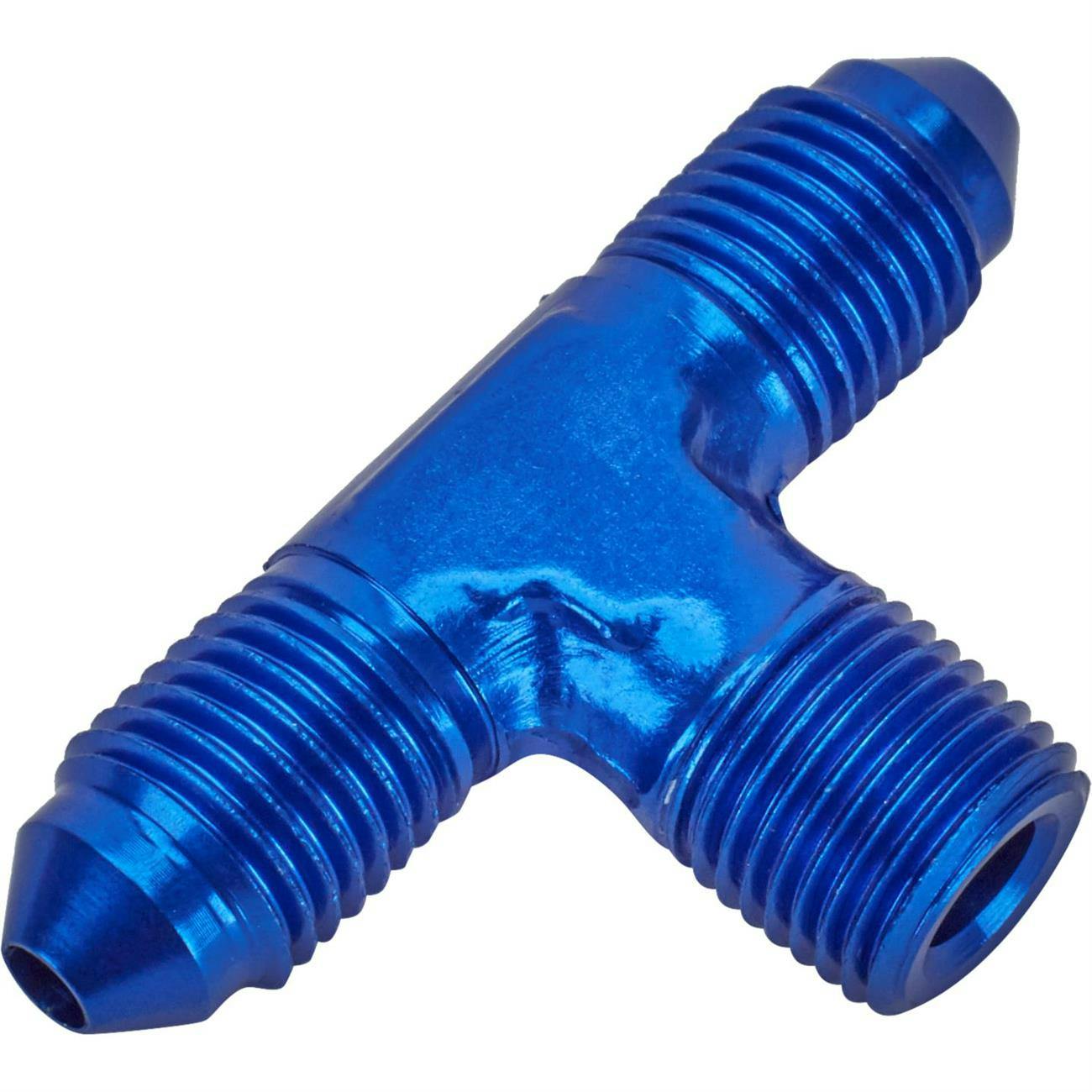 Aluminum Flare to Pipe Tee Adapter Fitting, -3 AN to 1/8 Inch NPT