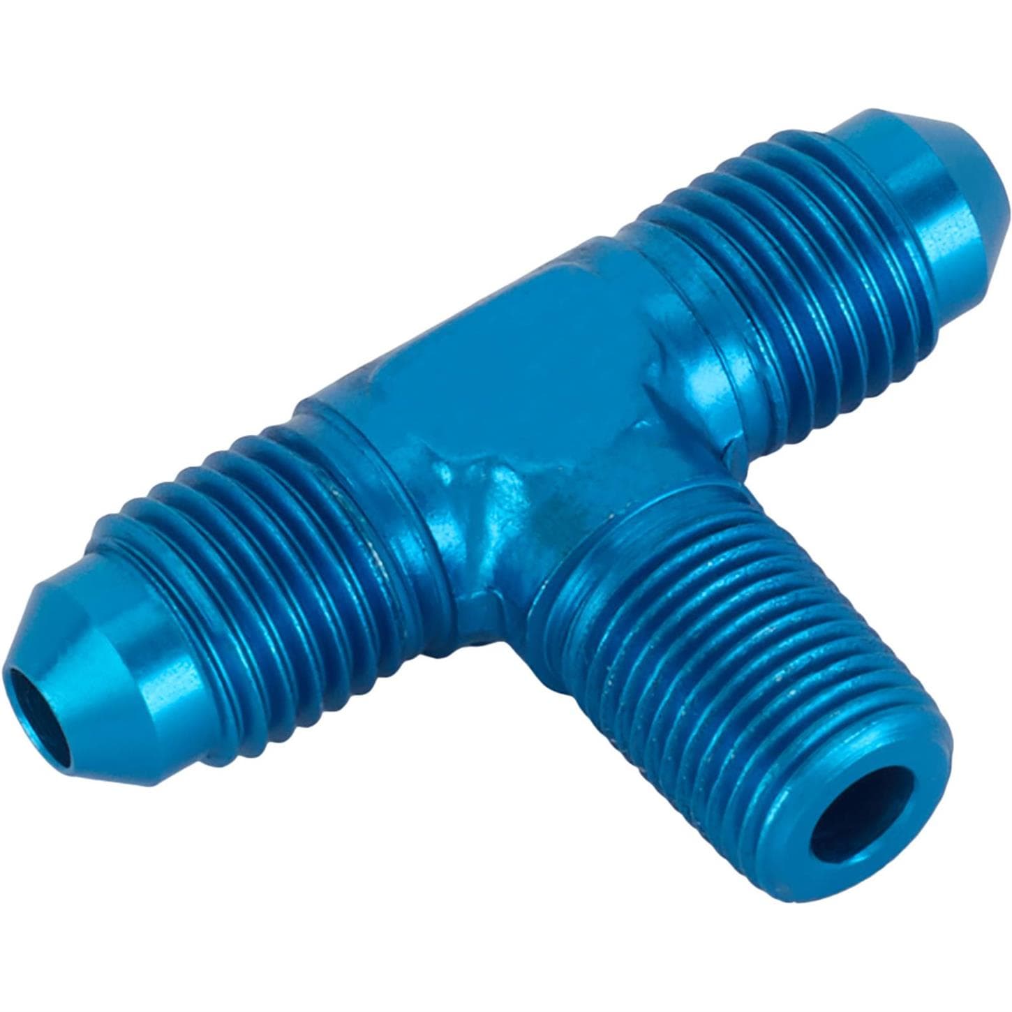 Aluminum Flare to Pipe Tee Adapter Fitting, -4 AN to 1/8 Inch NPT