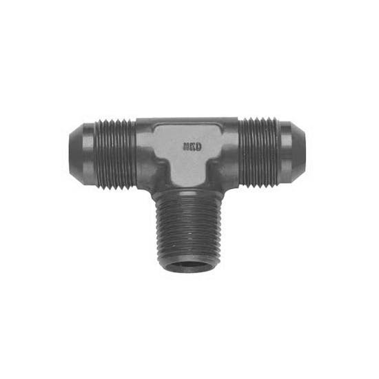 Fragola 482506-BL AN Flare Tee Fitting, -6 AN to 1/4 NPT, Black