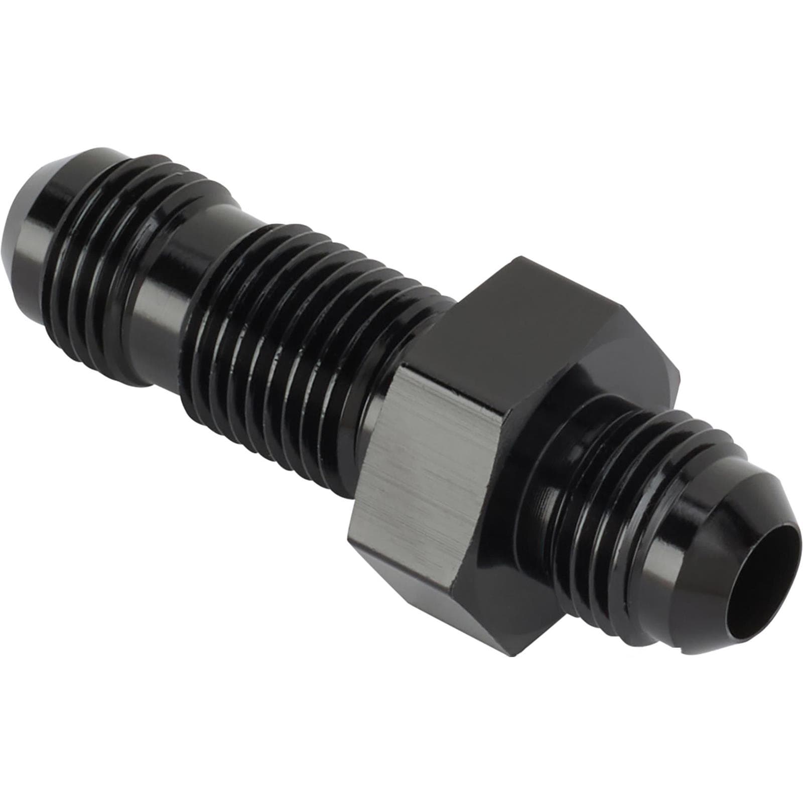 Black An6 Straight Bulkhead