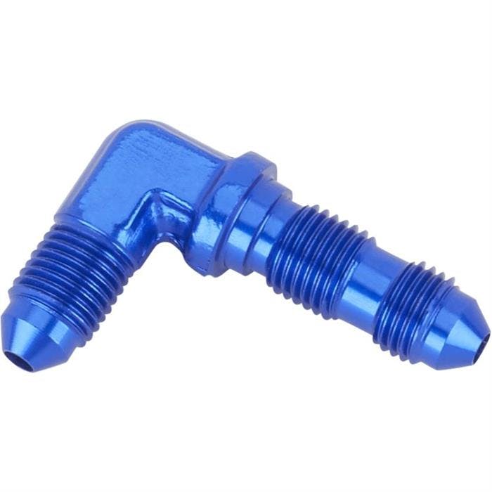 Aluminum Flare Bulkhead Fitting, 90 Degree, -3 AN