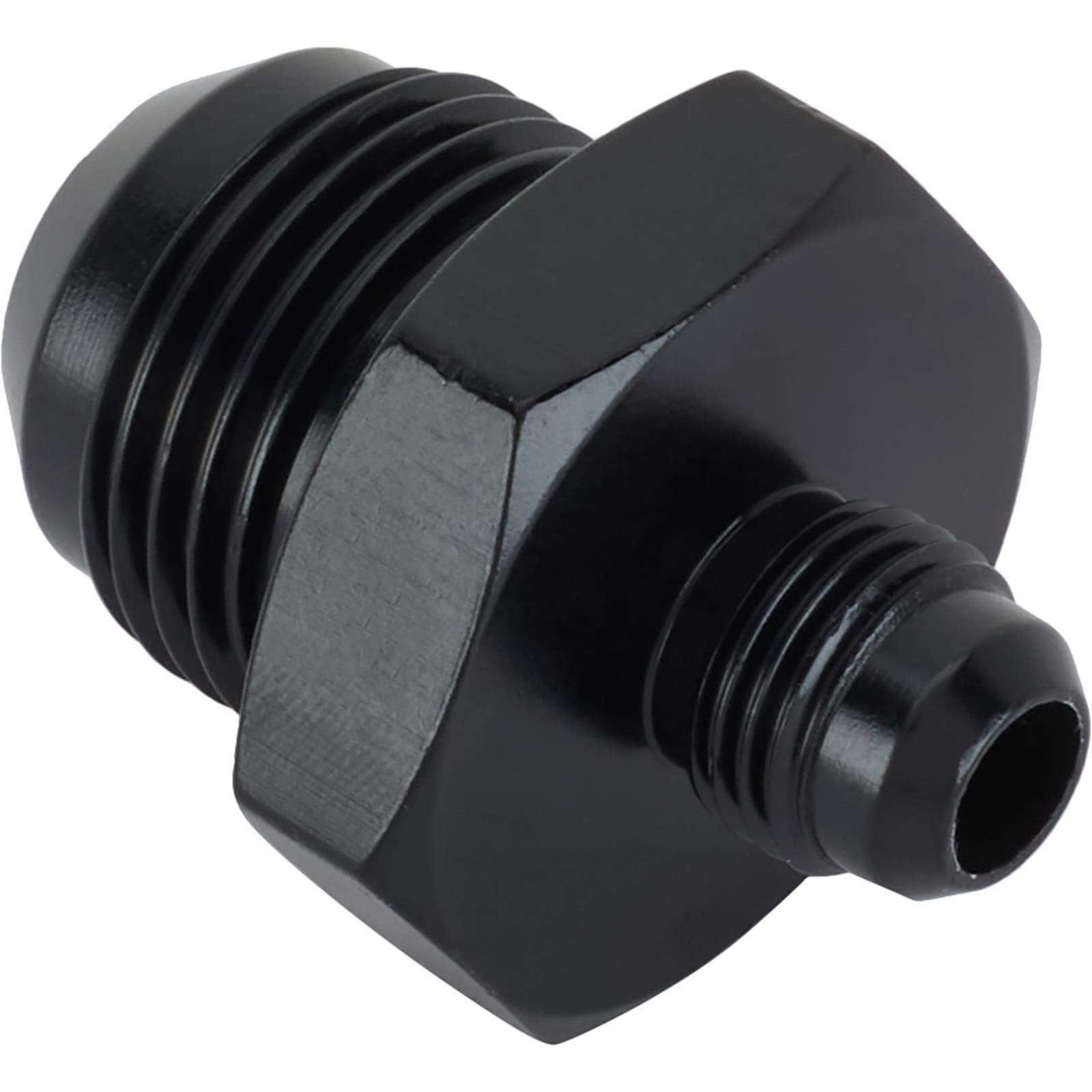 Aluminum Flare Reducer Adapter, Black, -6 AN to -12 AN