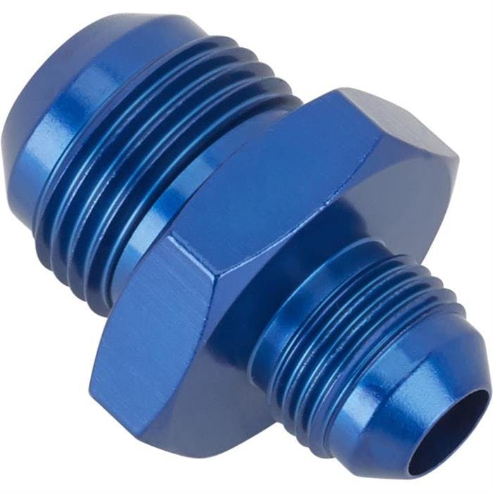 Aluminum Flare Reducer Adapter, Blue, -8 AN to -12 AN