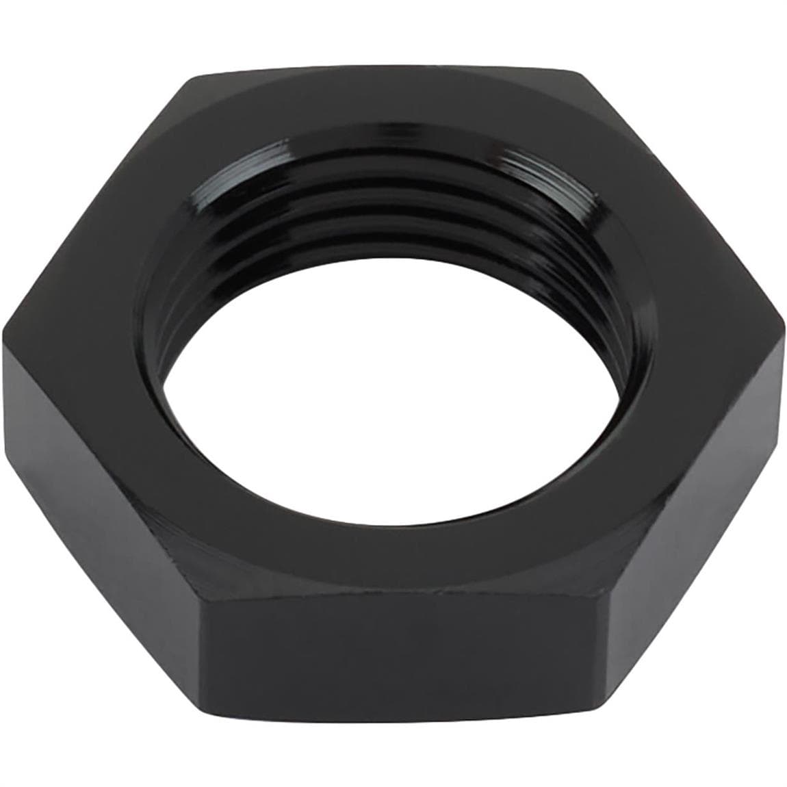Aluminum Bulkhead Jam Nut, Black, -8 AN